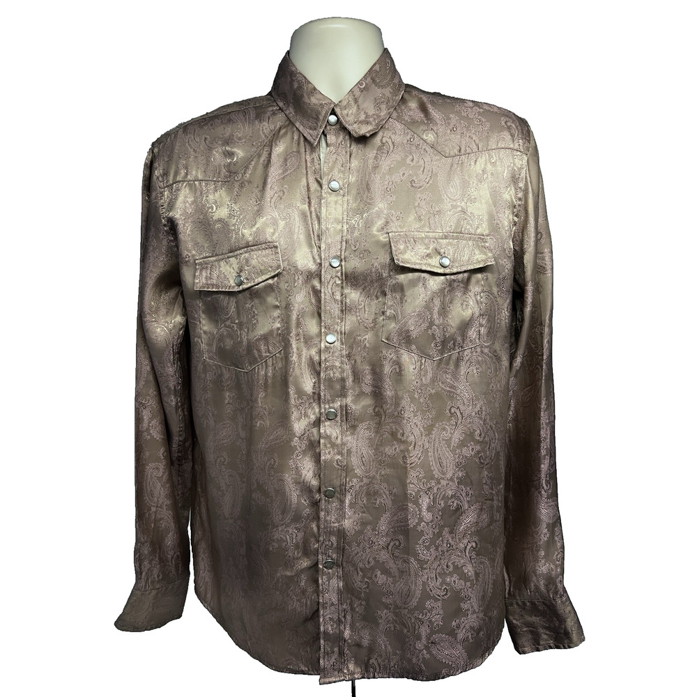 Meztizos Vintage Paisley Western Pearl Snap Shirt Mens Medium Relaxed USA
